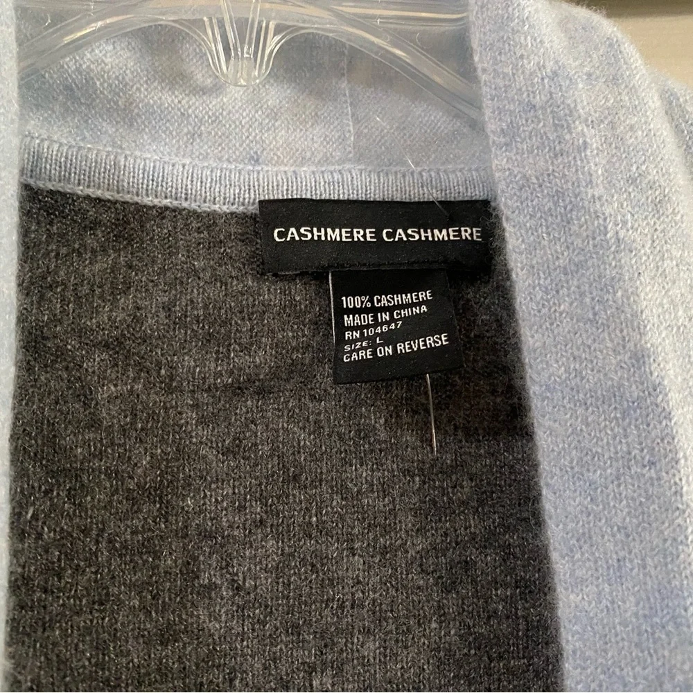 Cashmere Cashmere Stitch‎ Fix Blue & Gray Open Front Cardigan Size Large